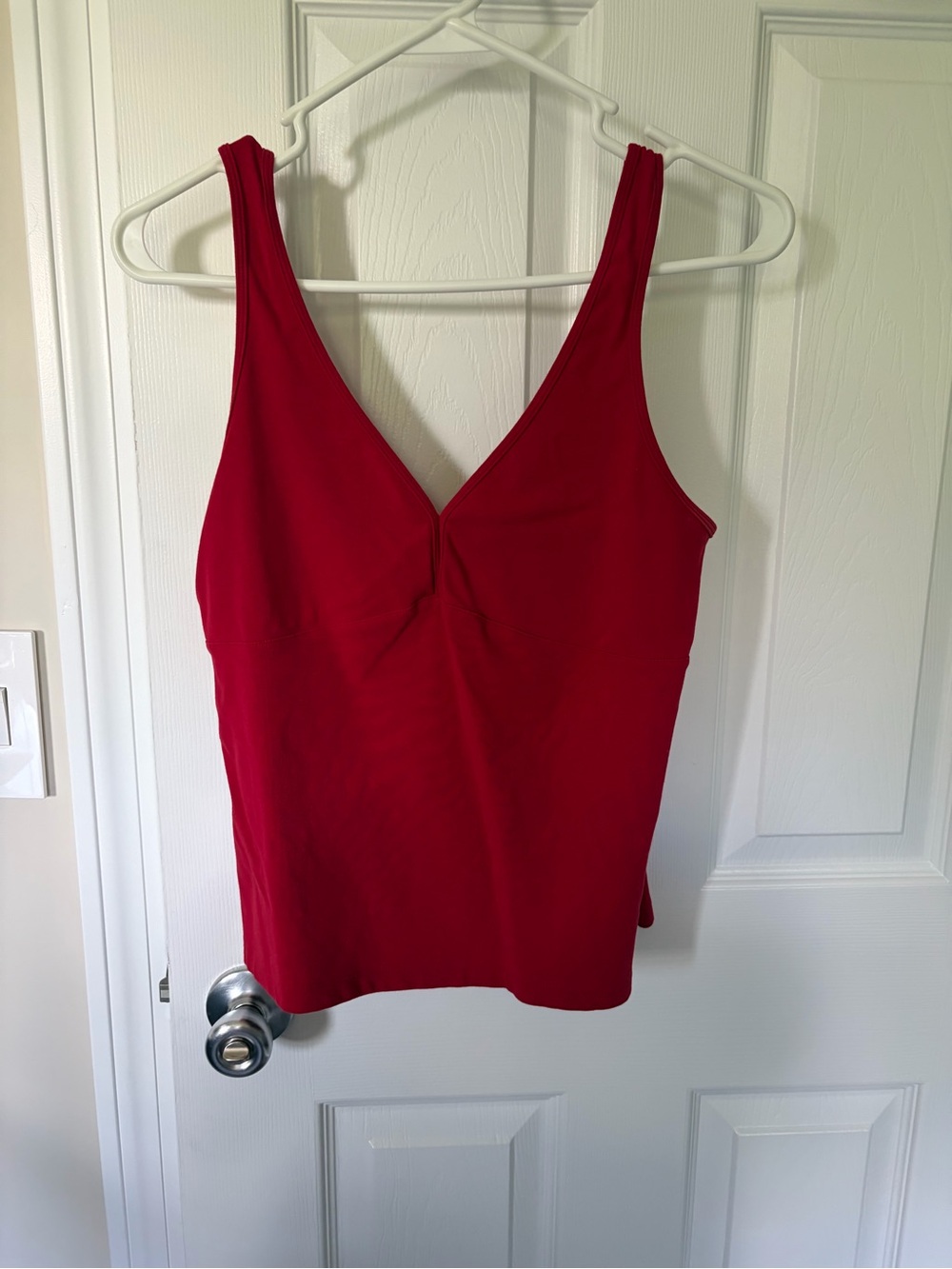 Ann Taylor Red V-Neck Tank Top
